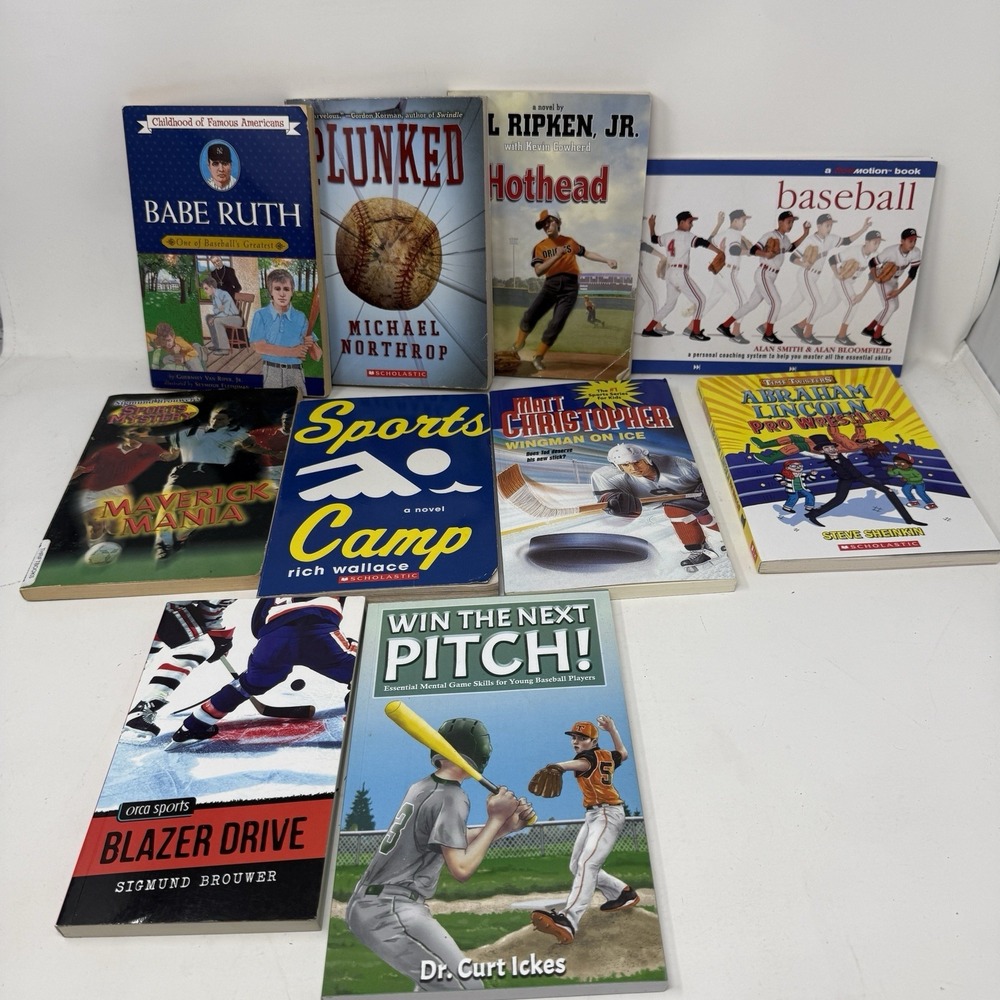 Lot of 10 Sports Chapter Books Baseball Hockey Wrestling Soccer Book Paperback